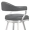 Armen Living Justin 30" Bar Height Swivel Vintage Gray Faux Leather Bar Stool with Brushed Stainless Steel Legs LCJTBABSVG30 - alternate 3